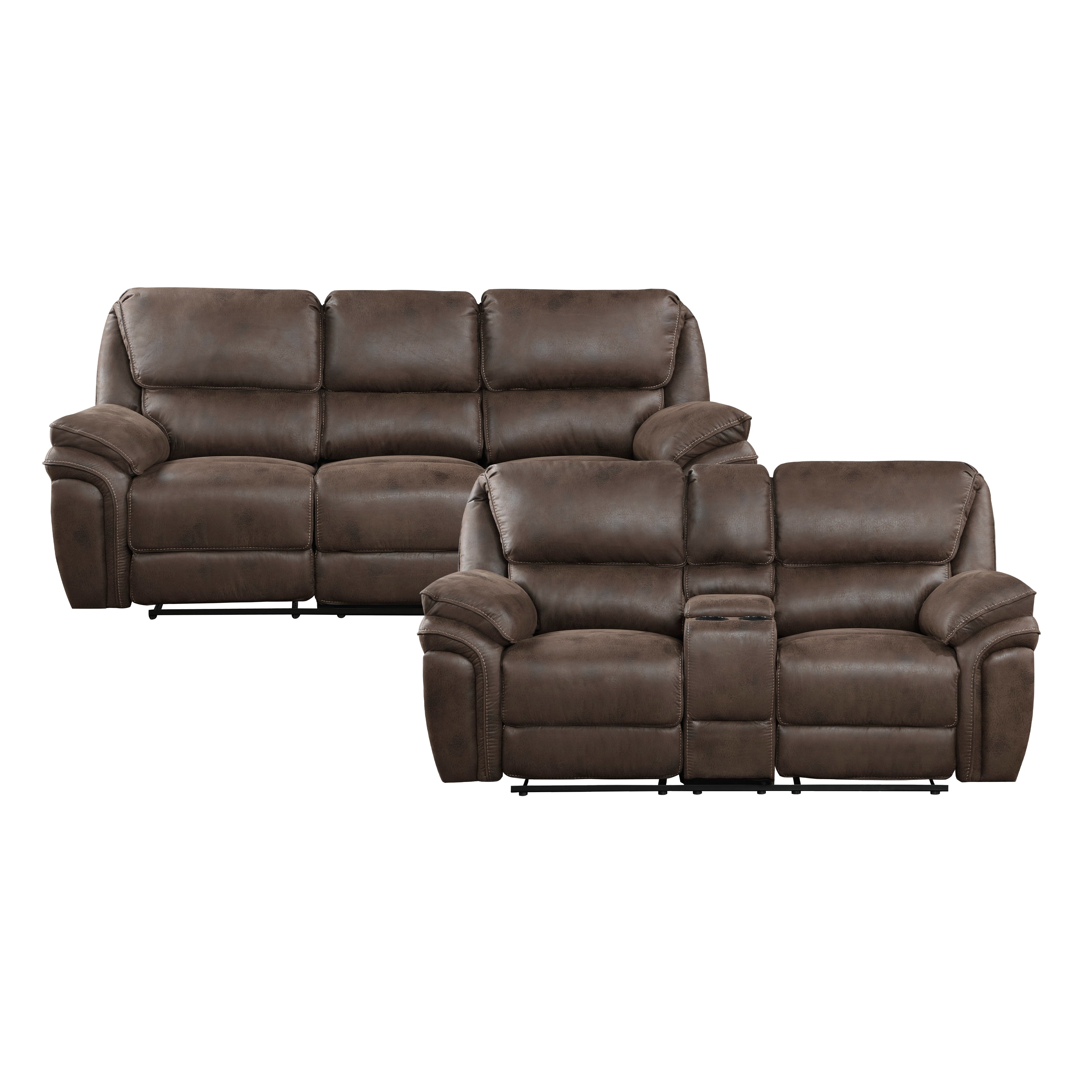 8517BRW*2 2pc Set: Sofa, Love - 8517BRW*2 - Bien Home Furniture &amp; Electronics