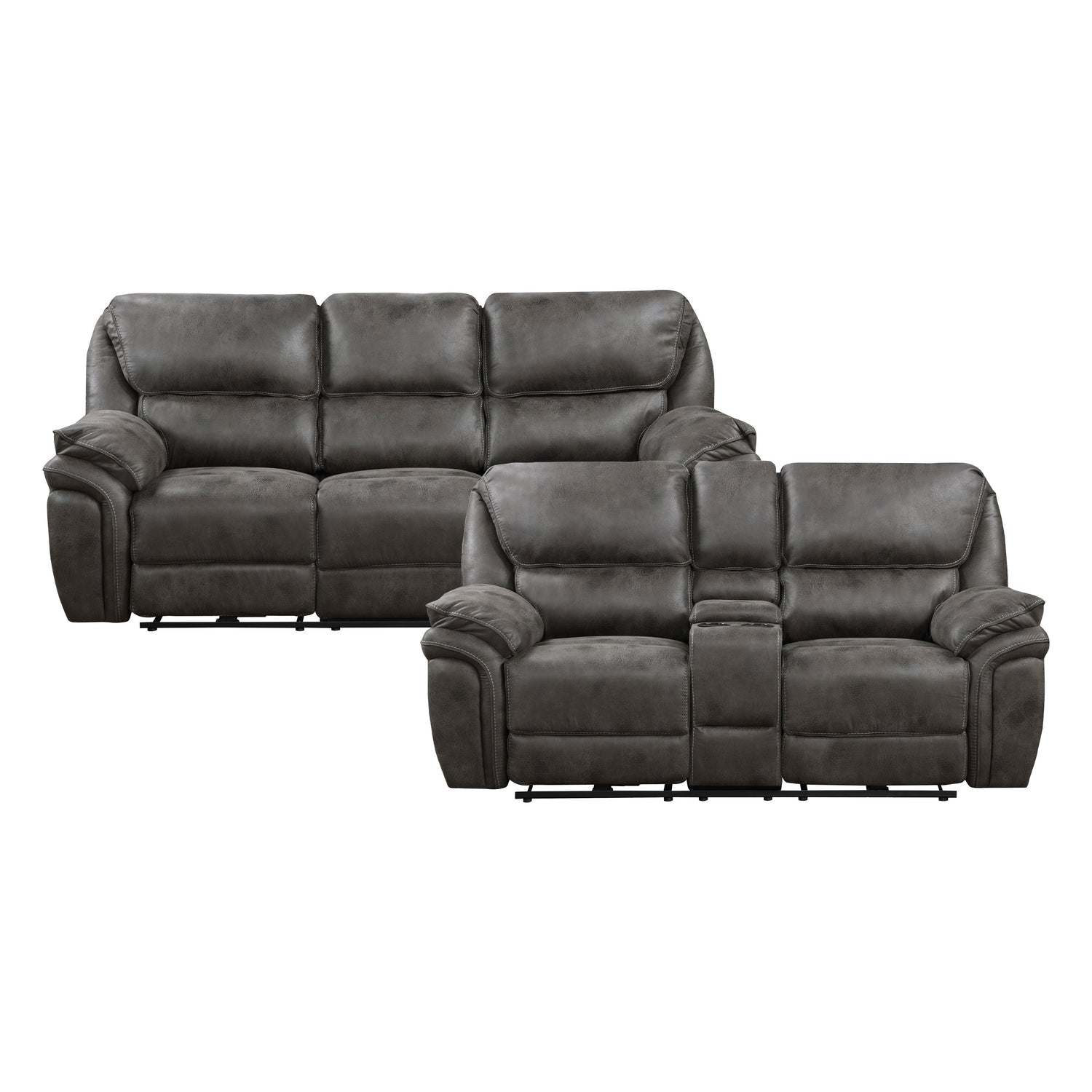 8517GRY*2PW 2pc Set: Sofa, Love (Power) - 8517GRY*2PW - Bien Home Furniture &amp; Electronics