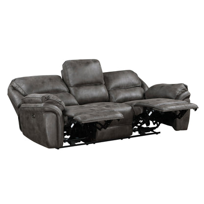 8517GRY-3PW Power Double Reclining Sofa - 8517GRY-3PW - Bien Home Furniture &amp; Electronics