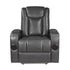 8522GRY-1PW Power Reclining Chair with Wireless Charger, Cooling Cup-Holder, Storage Arms, Speakers, LED Light and USB port - 8522GRY-1PW - Bien Home Furniture & Electronics