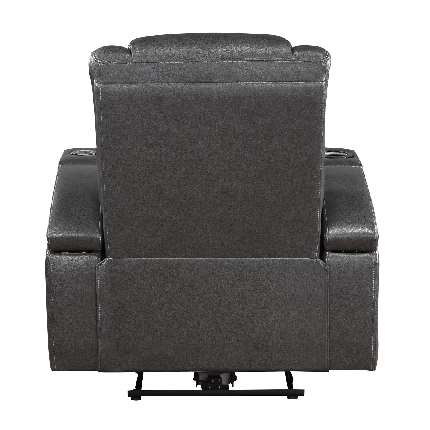 8522GRY-1PW Power Reclining Chair with Wireless Charger, Cooling Cup-Holder, Storage Arms, Speakers, LED Light and USB port - 8522GRY-1PW - Bien Home Furniture &amp; Electronics