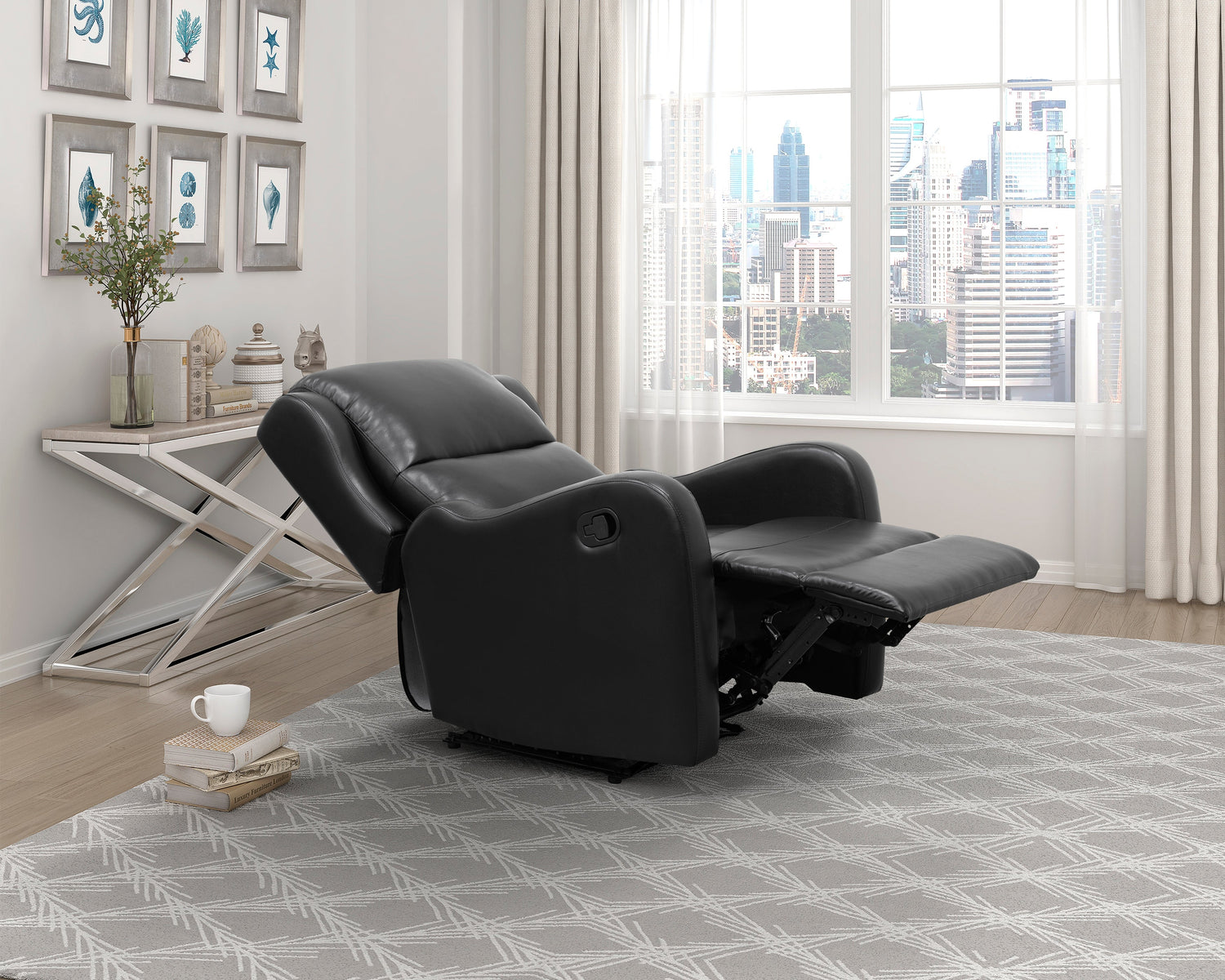 8527BLK-1 Reclining Chair - 8527BLK-1 - Bien Home Furniture &amp; Electronics