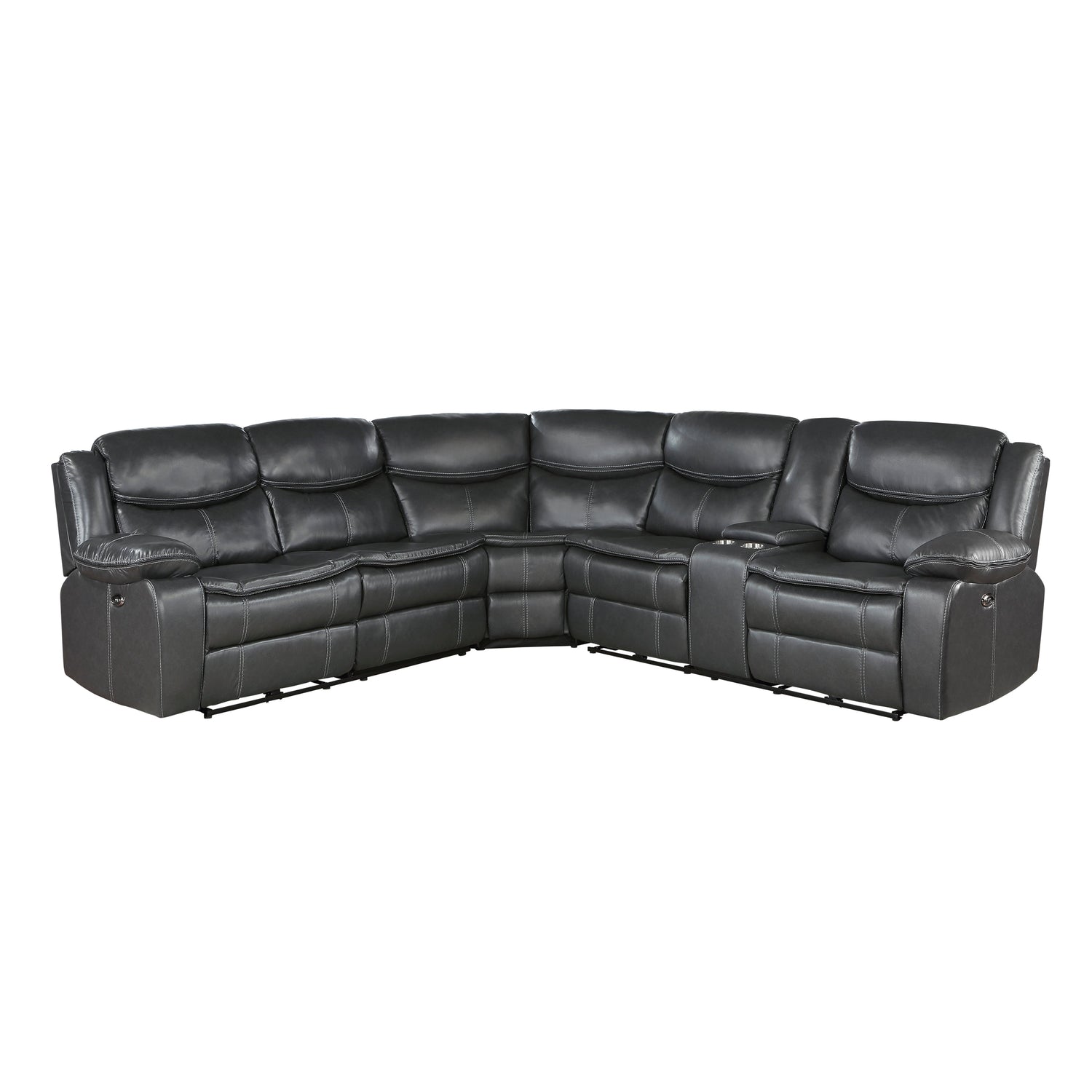 8528DG*SCPW (3)3-Piece Power Reclining Sectional with Right Console - 8528DG*SCPW - Bien Home Furniture &amp; Electronics