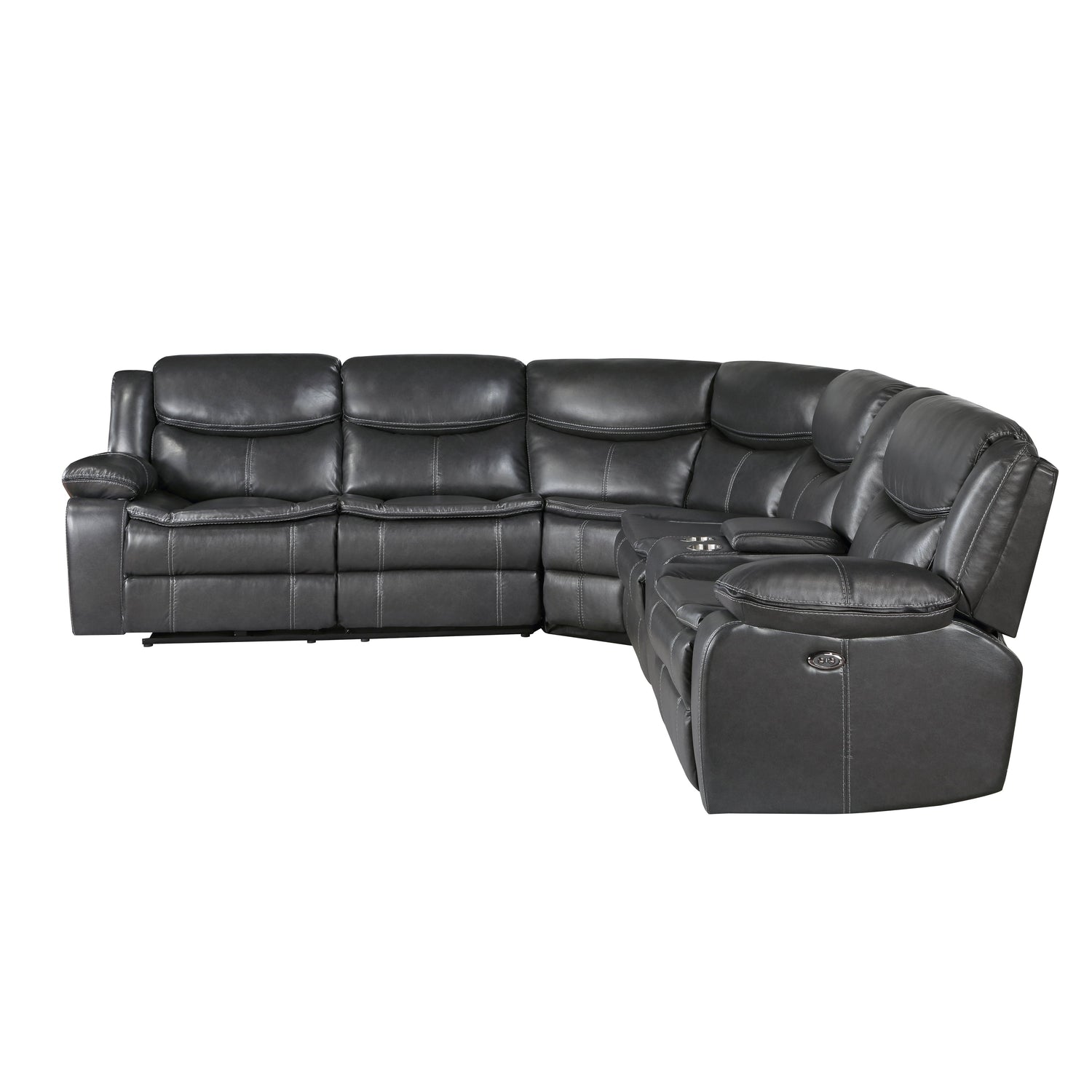 8528DG*SCPW (3)3-Piece Power Reclining Sectional with Right Console - 8528DG*SCPW - Bien Home Furniture &amp; Electronics