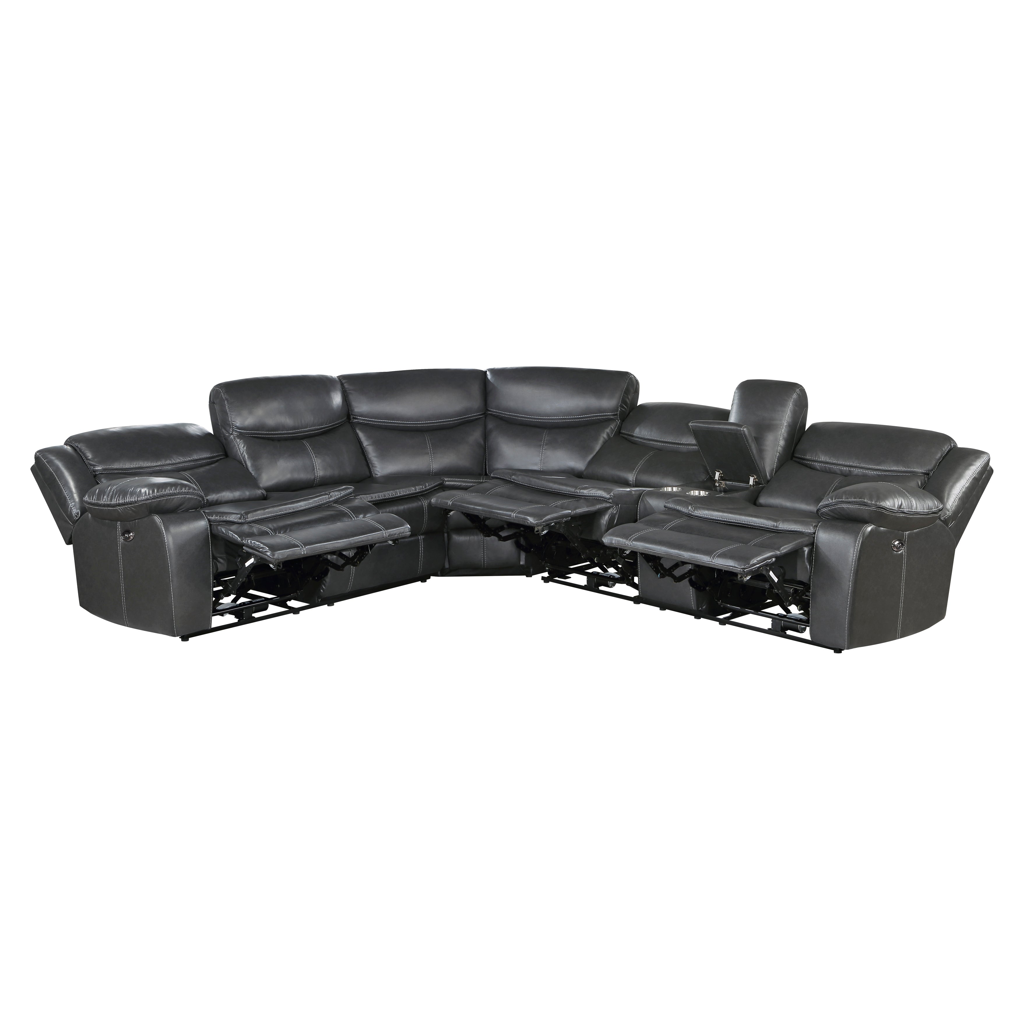 8528DG*SCPW (3)3-Piece Power Reclining Sectional with Right Console - 8528DG*SCPW - Bien Home Furniture &amp; Electronics