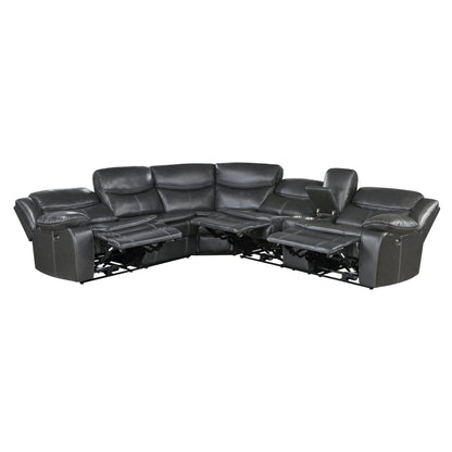 8528DG*SCPW (3)3-Piece Power Reclining Sectional with Right Console - 8528DG*SCPW - Bien Home Furniture &amp; Electronics