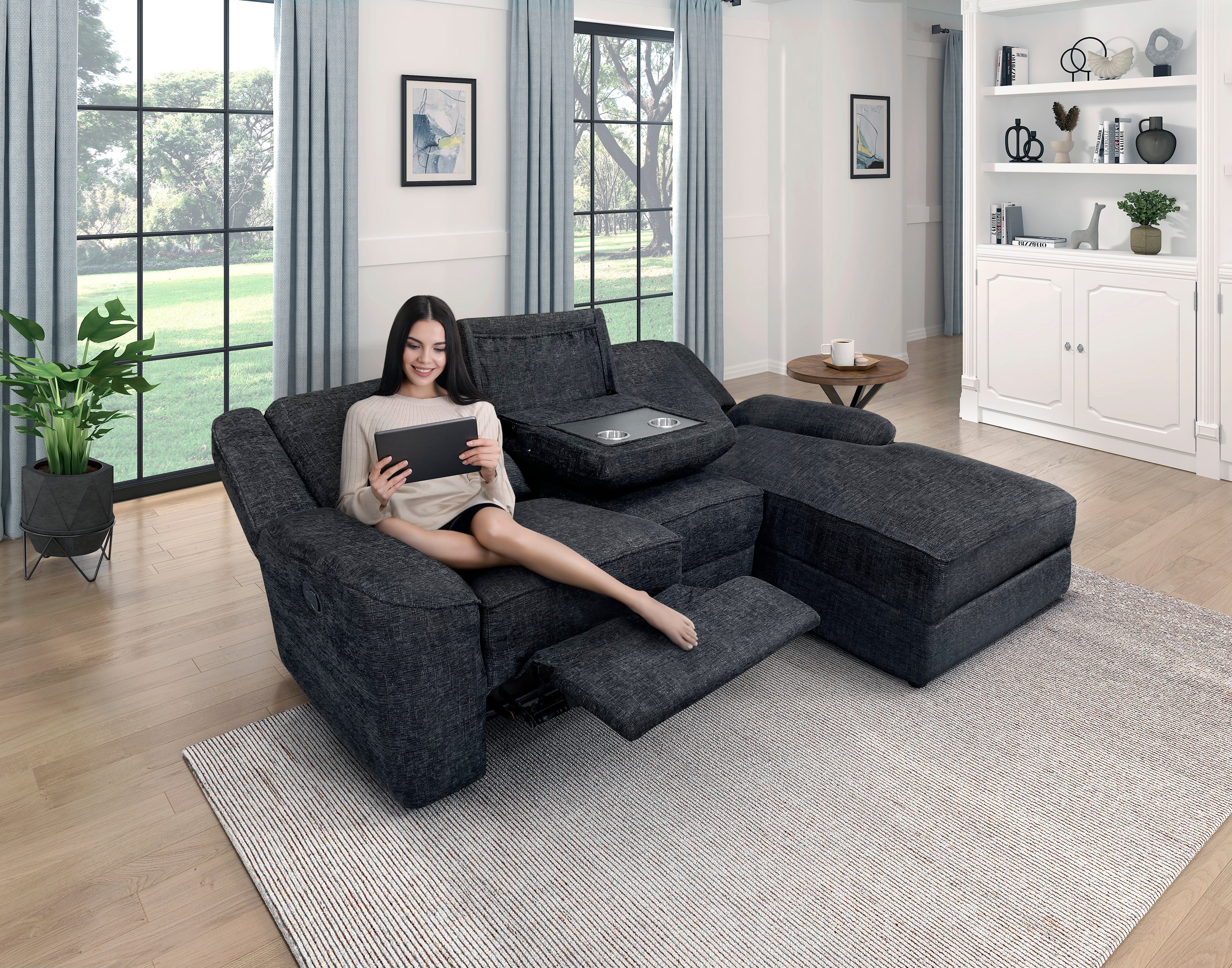 8530EB*SC (2)2-Piece Reclining Sectional with Right Chaise - 8530EB*SC - Bien Home Furniture &amp; Electronics