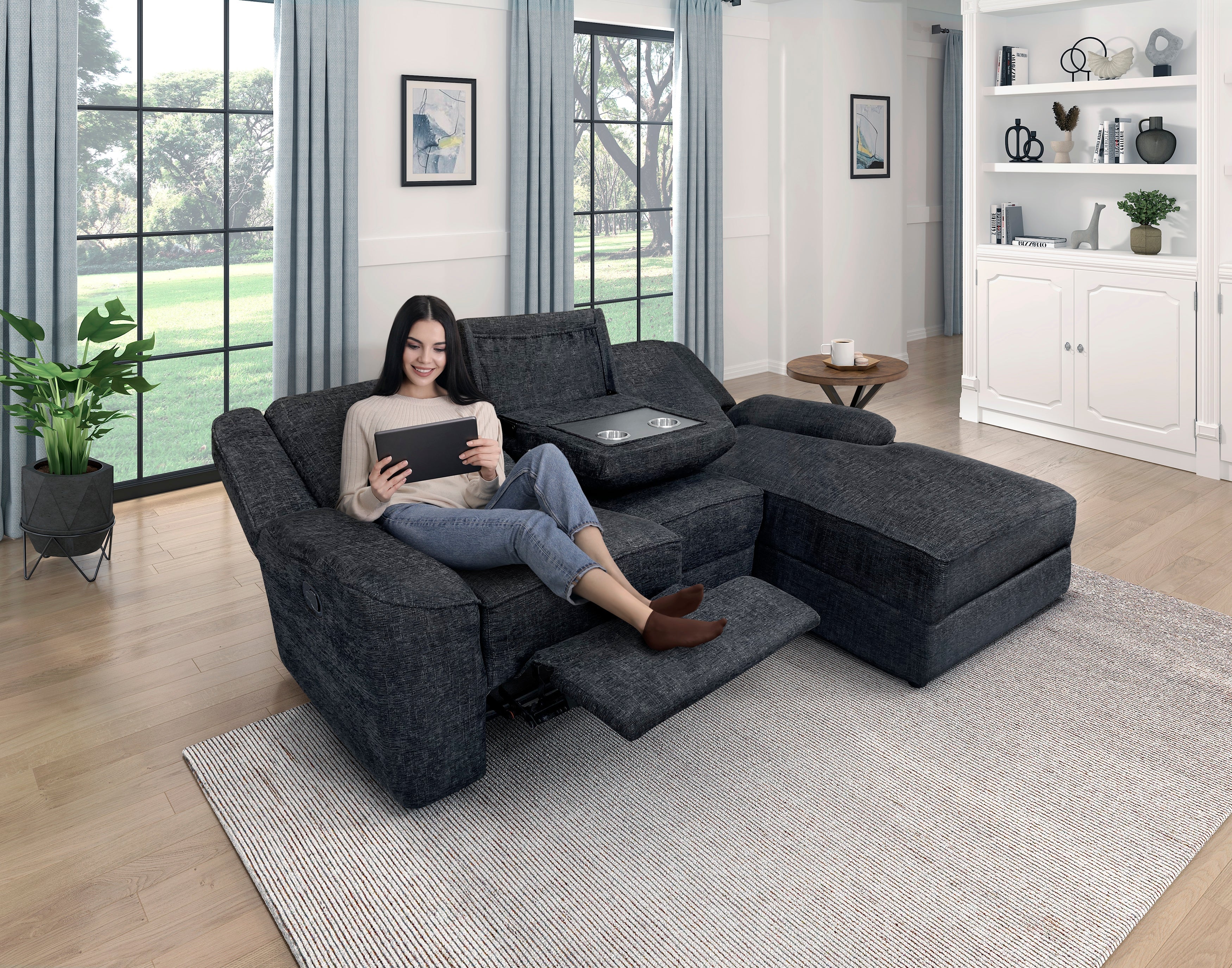 8530EB*SC (2)2-Piece Reclining Sectional with Right Chaise - 8530EB*SC - Bien Home Furniture &amp; Electronics