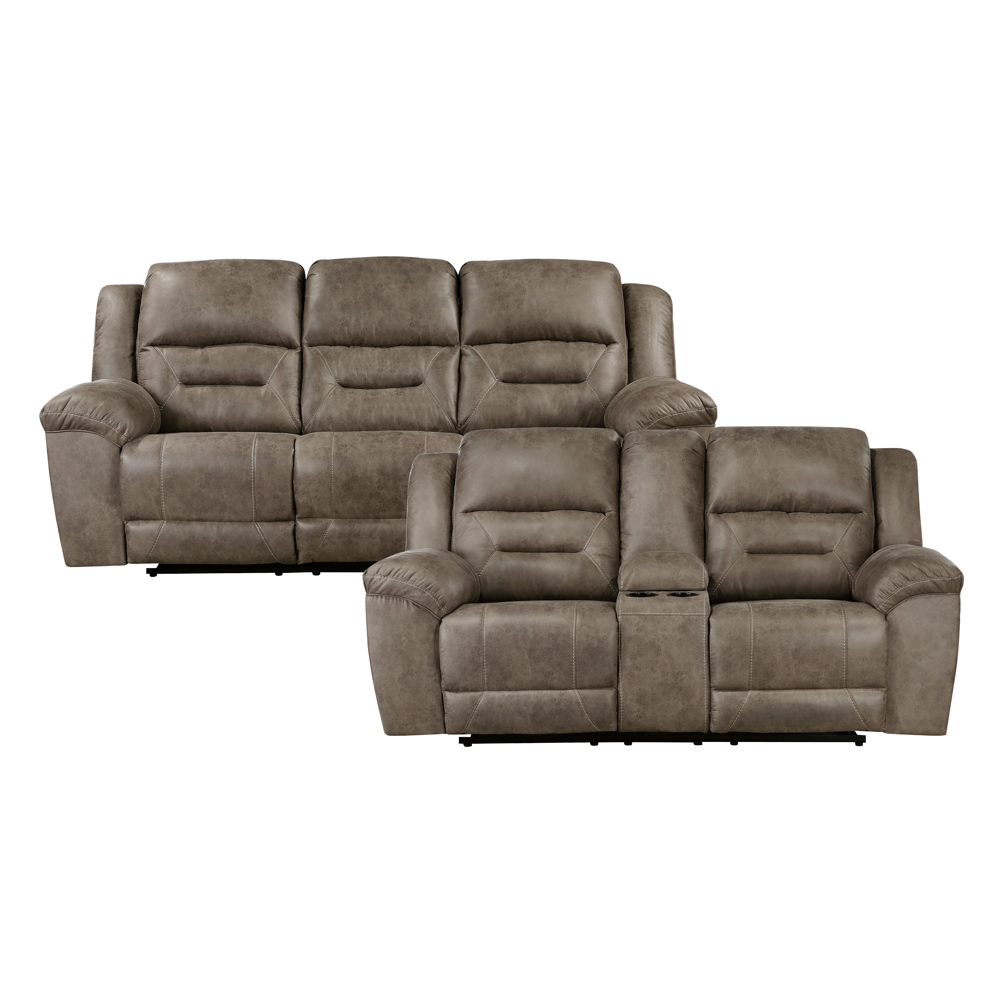 8538BR*2 2pc Set: Sofa, Love - 8538BR*2 - Bien Home Furniture &amp; Electronics