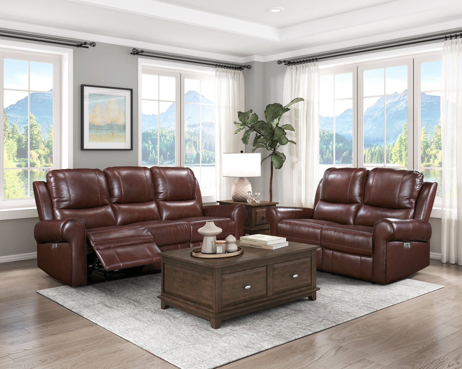 8546BR-3PWH Power Double Reclining Sofa with Power Headrests - 8546BR-3PWH - Bien Home Furniture &amp; Electronics