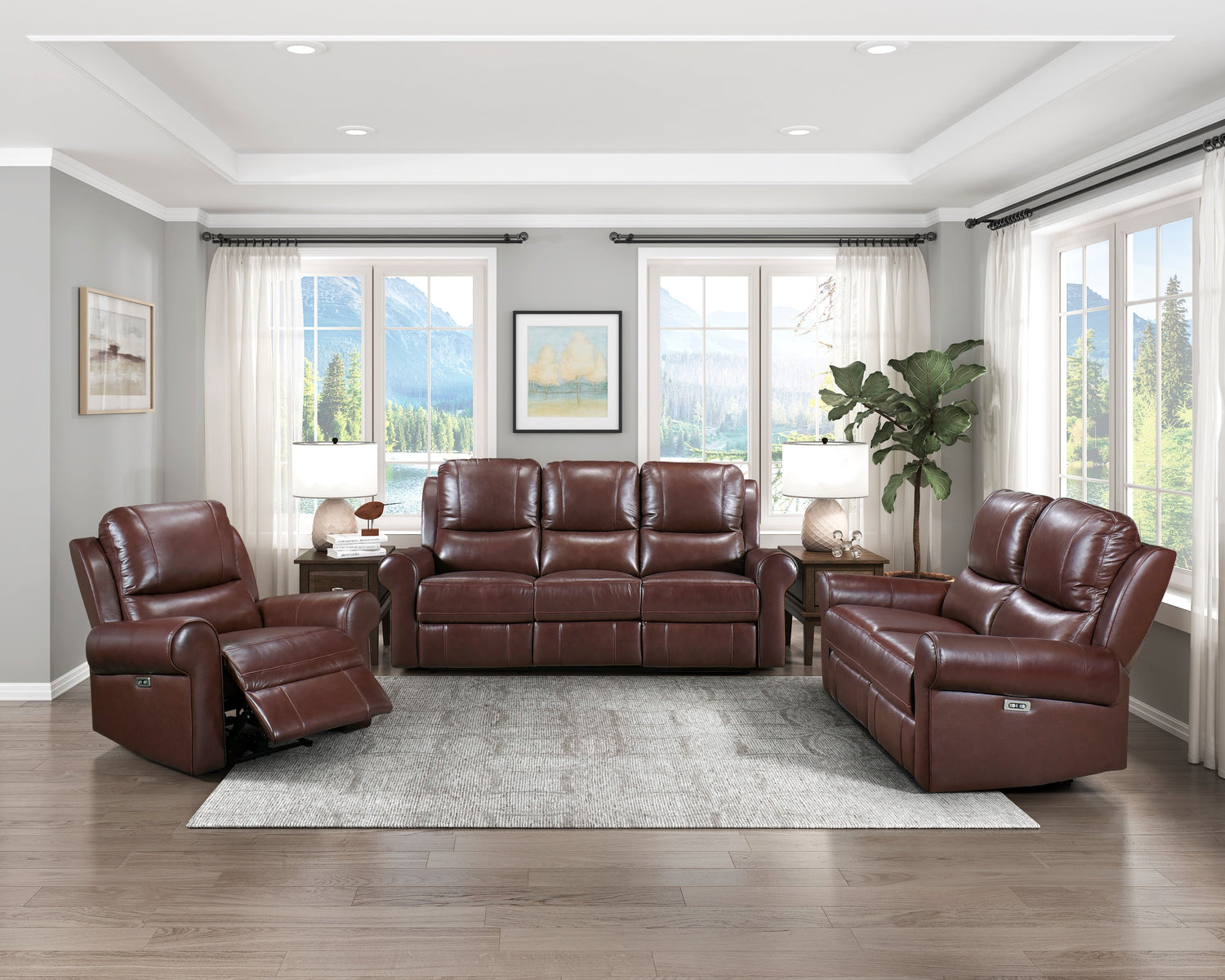 8546BR-3PWH Power Double Reclining Sofa with Power Headrests - 8546BR-3PWH - Bien Home Furniture &amp; Electronics