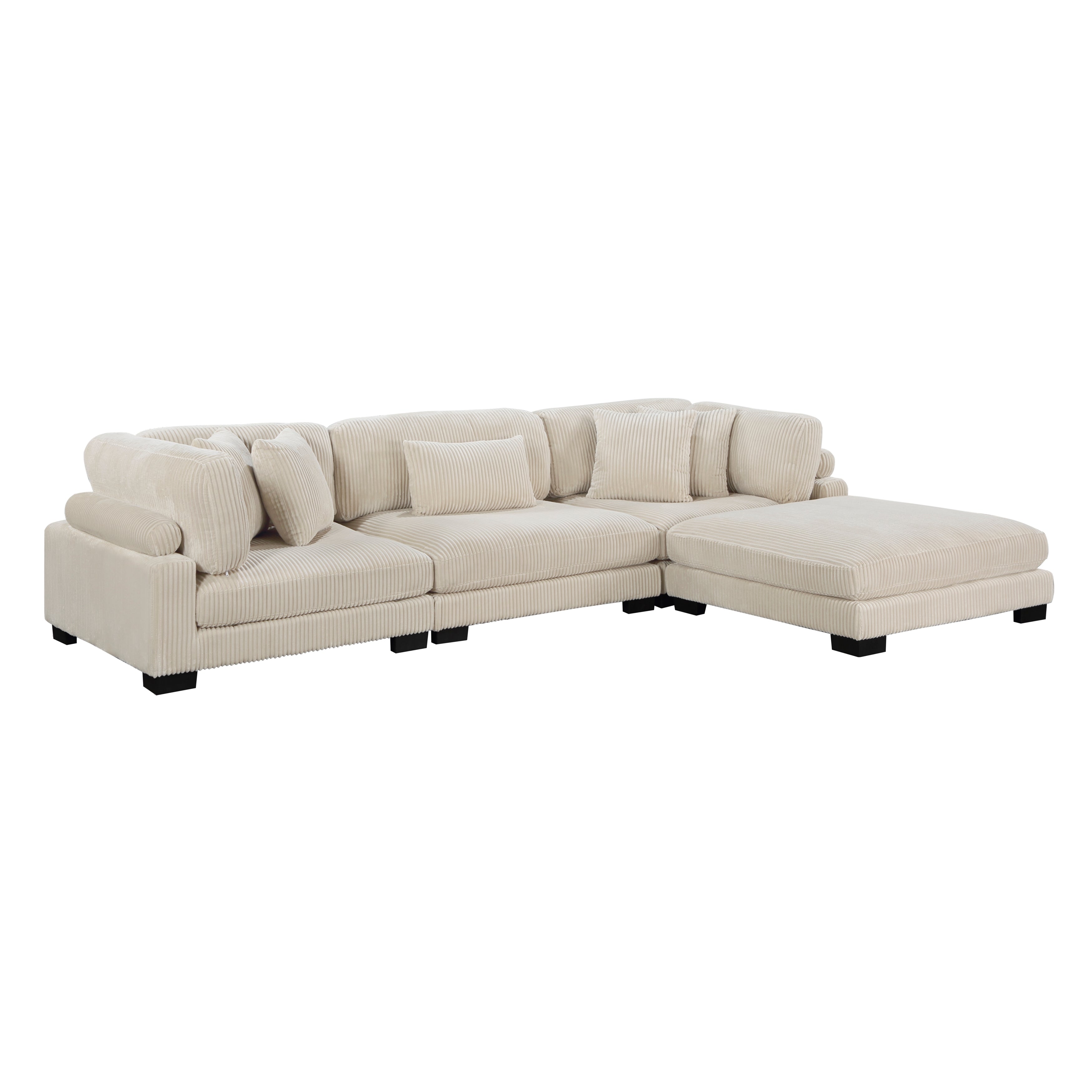 8555BE*4OT (4)4-Piece Modular Sectional with Ottoman - 8555BE*4OT - Bien Home Furniture &amp; Electronics