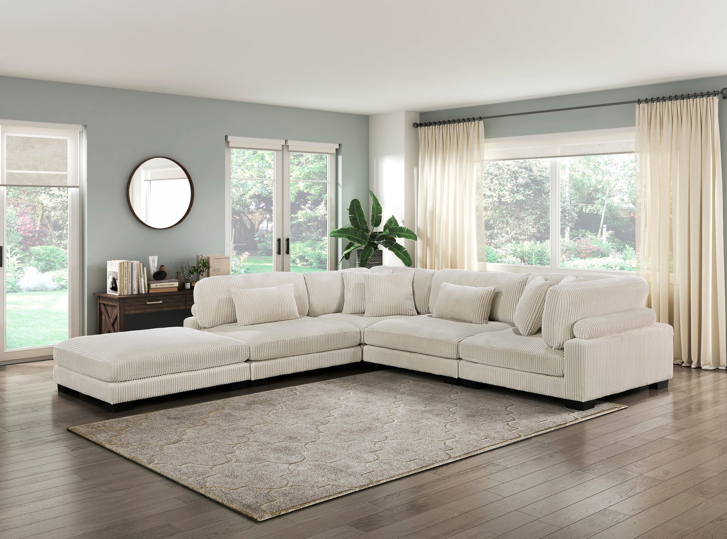 8555BE*5OT (5)5-Piece Modular Sectional with Ottoman - 8555BE*5OT - Bien Home Furniture &amp; Electronics