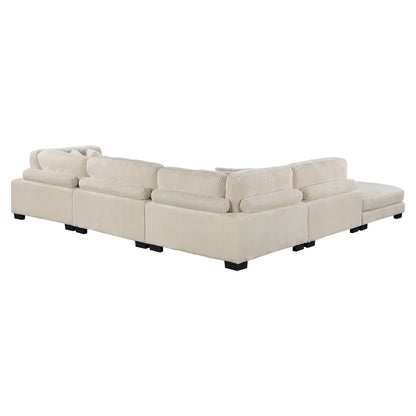 8555BE*5OT (5)5-Piece Modular Sectional with Ottoman - 8555BE*5OT - Bien Home Furniture &amp; Electronics
