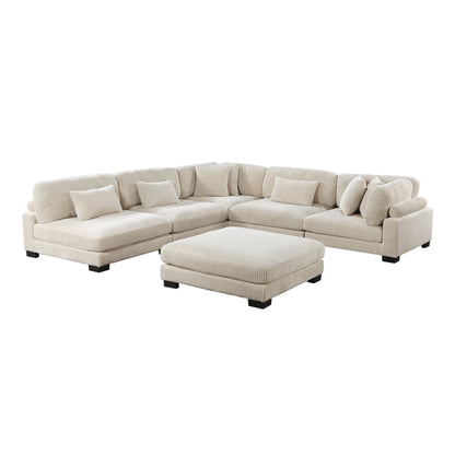 8555BE*6OT (6)6-Piece Modular Sectional with Ottoman - 8555BE*6OT - Bien Home Furniture &amp; Electronics