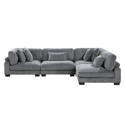 8555GY*4SC (4)4-Piece Modular Sectional - 8555GY*4SC - Bien Home Furniture &amp; Electronics