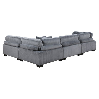 8555GY*4SC (4)4-Piece Modular Sectional - 8555GY*4SC - Bien Home Furniture &amp; Electronics