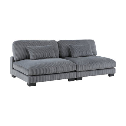 8555GY*6OT (6)6-Piece Modular Sectional with Ottoman - 8555GY*6OT - Bien Home Furniture &amp; Electronics