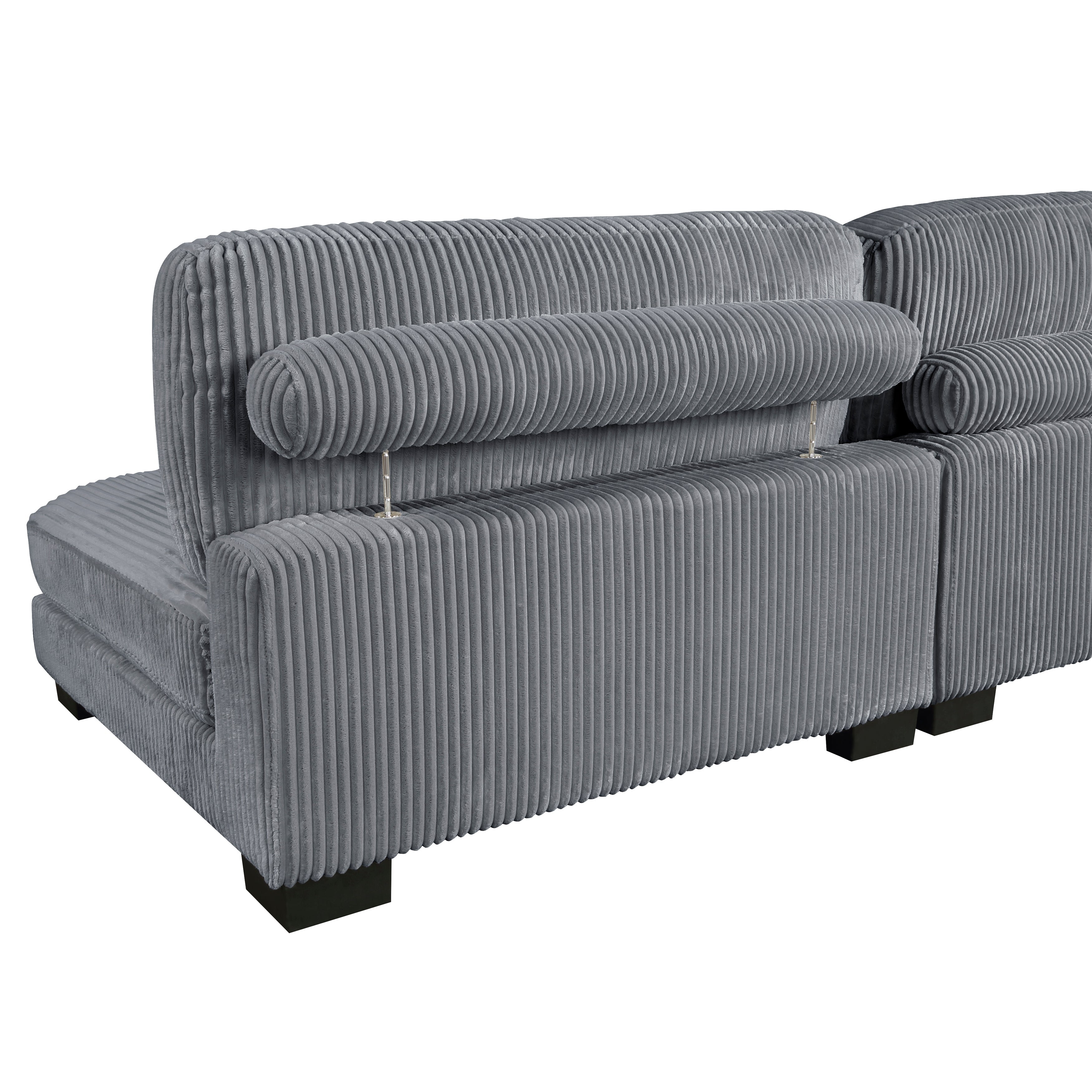 8555GY*6OT (6)6-Piece Modular Sectional with Ottoman - 8555GY*6OT - Bien Home Furniture &amp; Electronics