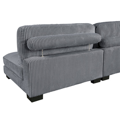 8555GY*6OT (6)6-Piece Modular Sectional with Ottoman - 8555GY*6OT - Bien Home Furniture &amp; Electronics