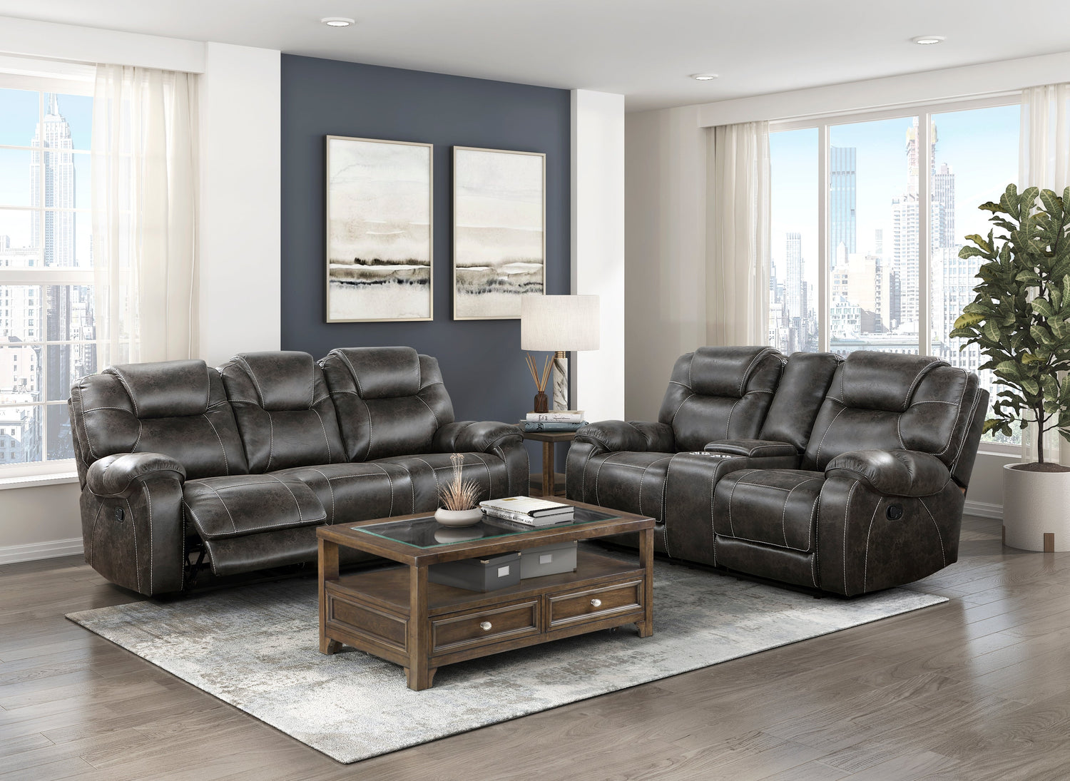 8560PM-3 Double Reclining Sofa - 8560PM-3 - Bien Home Furniture &amp; Electronics