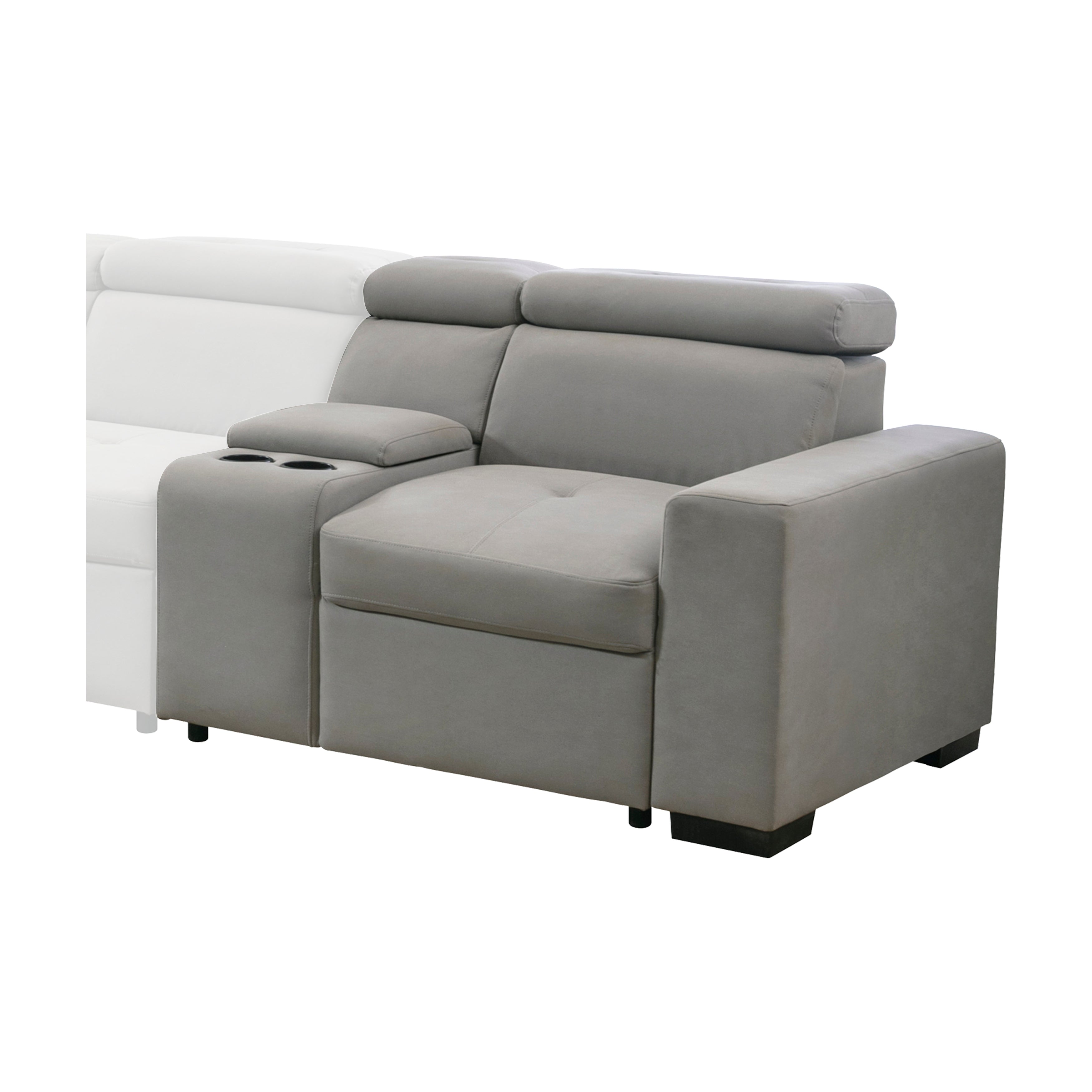 9219GY-1RCN (3/3)Right Side Chair with Adjustable Headrest and Console - 9219GY-1RCN - Bien Home Furniture &amp; Electronics