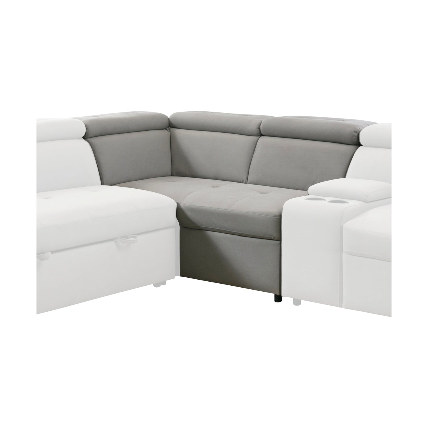 9219GY-2CR (2/3)2-Seater Corner Seat with Adjustable Headrests - 9219GY-2CR - Bien Home Furniture &amp; Electronics