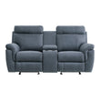 9301BUE-2 Double Glider Reclining Love Seat with Center Console - 9301BUE-2 - Bien Home Furniture & Electronics