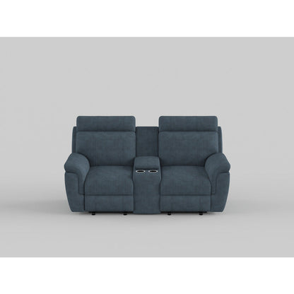 9301BUE-2 Double Glider Reclining Love Seat with Center Console - 9301BUE-2 - Bien Home Furniture &amp; Electronics