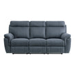 9301BUE-3 Double Reclining Sofa with Center Drop-Down Cup Holders - 9301BUE-3 - Bien Home Furniture & Electronics