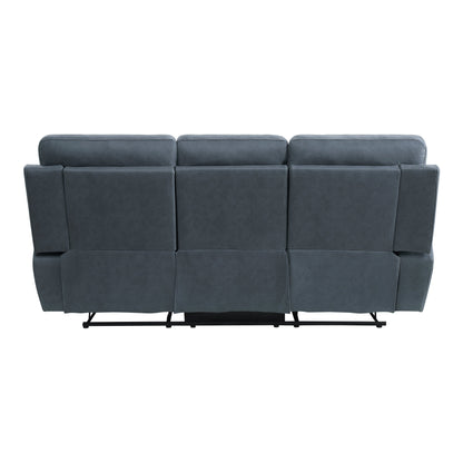 9301BUE-3 Double Reclining Sofa with Center Drop-Down Cup Holders - 9301BUE-3 - Bien Home Furniture &amp; Electronics