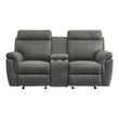 9301GRY-2 Double Glider Reclining Love Seat with Center Console - 9301GRY-2 - Bien Home Furniture & Electronics