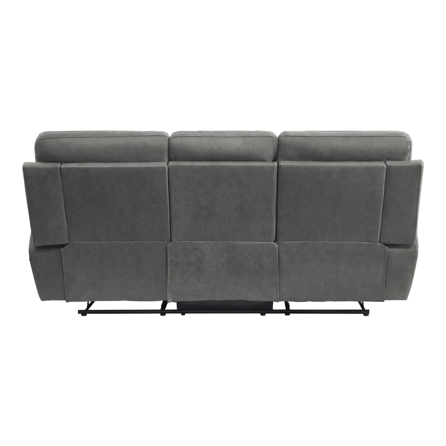 9301GRY-3 Double Reclining Sofa with Center Drop-Down Cup Holders - 9301GRY-3 - Bien Home Furniture &amp; Electronics