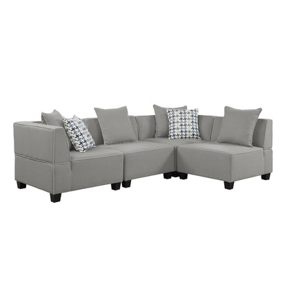 9357GY*4SC (4)4-Piece Modular Sectional - 9357GY*4SC - Bien Home Furniture &amp; Electronics