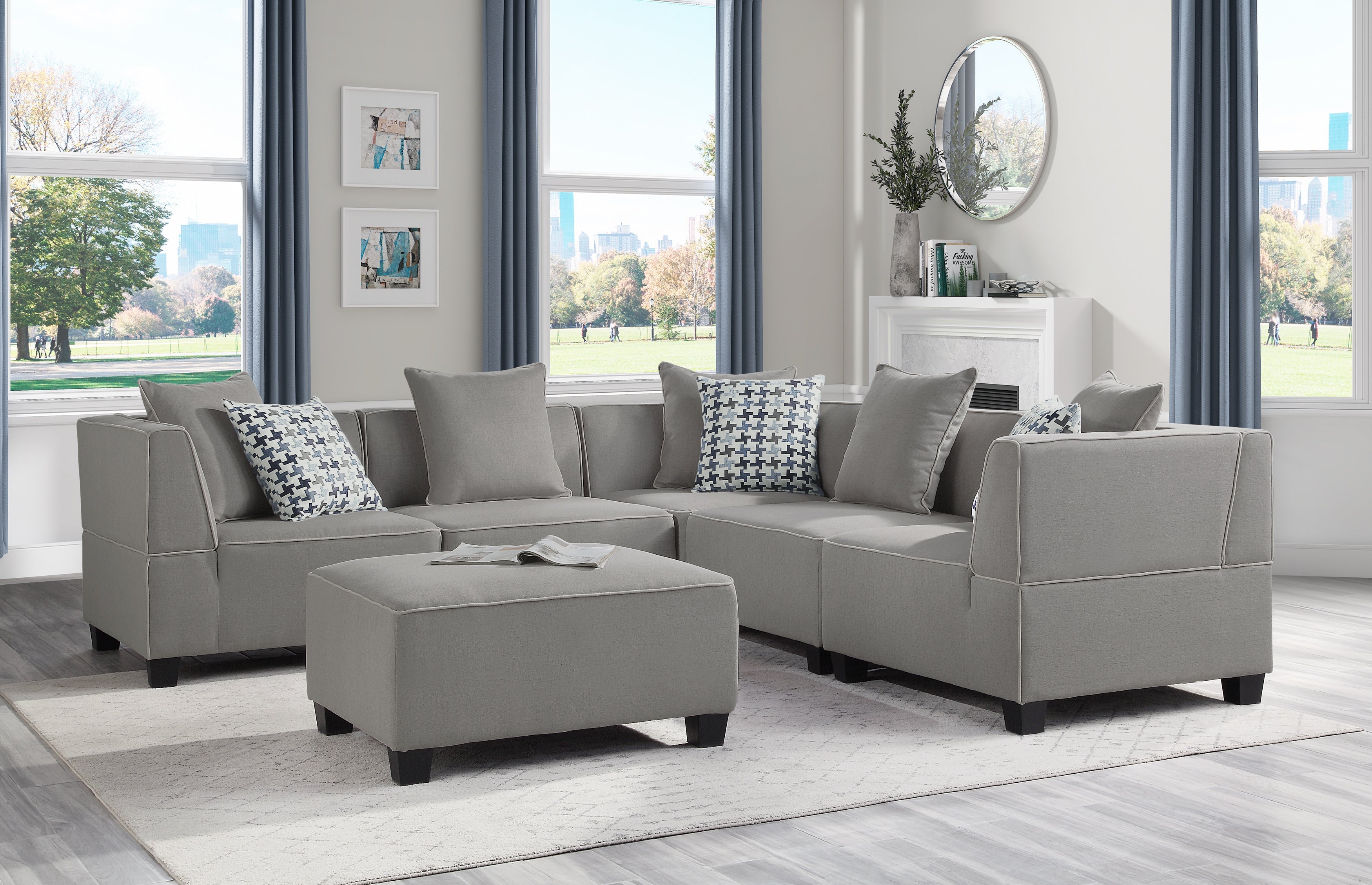 9357GY-AC ARMLESS CHAIR - 9357GY-AC - Bien Home Furniture &amp; Electronics