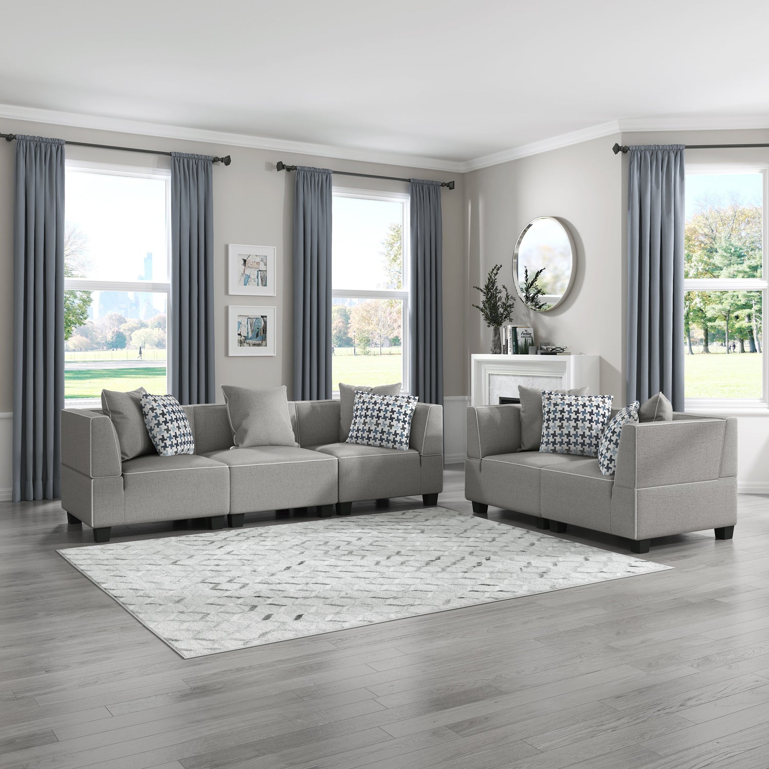 9357GY-CR CORNER SEAT - 9357GY-CR - Bien Home Furniture &amp; Electronics