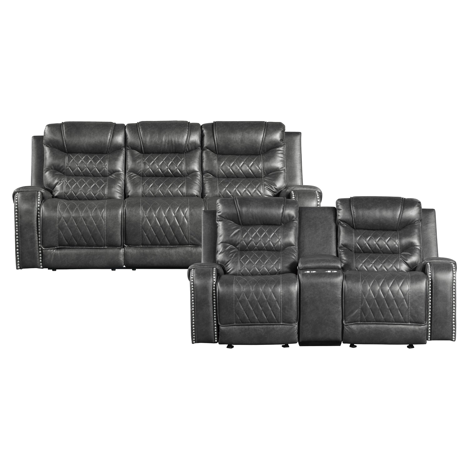 9405GY*2 2pc Set: Sofa, Love - 9405GY*2 - Bien Home Furniture &amp; Electronics