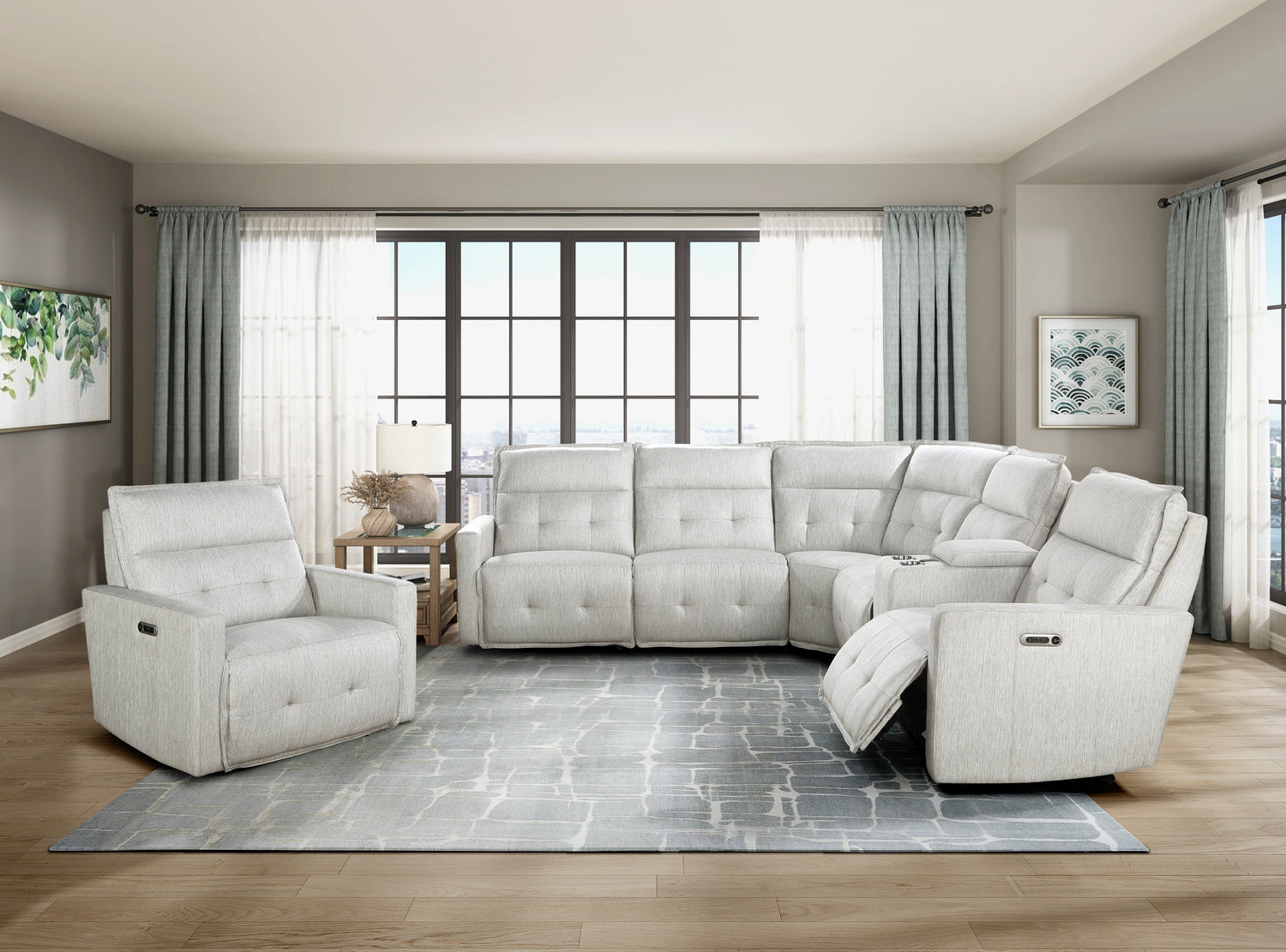9444HMP-CN (5/6)Console (no back) with Wireless Charger - 9444HMP-CN - Bien Home Furniture &amp; Electronics