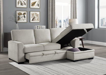9468BE*2RC2L (2)2-Piece Sectional with Pull-out Bed and Right Chaise with Hidden Storage - 9468BE*2RC2L - Bien Home Furniture &amp; Electronics