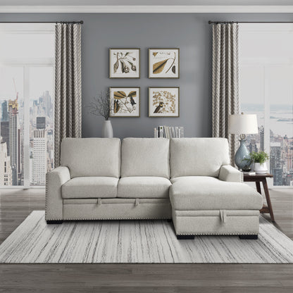 9468BE*2RC2L (2)2-Piece Sectional with Pull-out Bed and Right Chaise with Hidden Storage - 9468BE*2RC2L - Bien Home Furniture &amp; Electronics