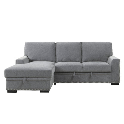 9468DG*2LC2R (2)2-Piece Sectional with Pull-out Bed and Left Chaise with Hidden Storage - 9468DG*2LC2R - Bien Home Furniture &amp; Electronics