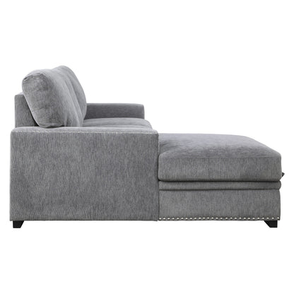 9468DG*2LC2R (2)2-Piece Sectional with Pull-out Bed and Left Chaise with Hidden Storage - 9468DG*2LC2R - Bien Home Furniture &amp; Electronics