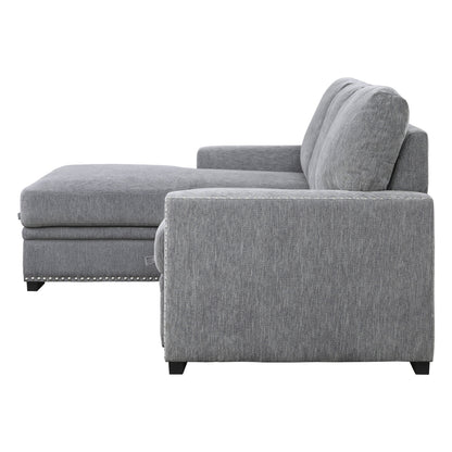 9468DG*2LC2R (2)2-Piece Sectional with Pull-out Bed and Left Chaise with Hidden Storage - 9468DG*2LC2R - Bien Home Furniture &amp; Electronics
