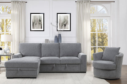 9468DG*2LC2R (2)2-Piece Sectional with Pull-out Bed and Left Chaise with Hidden Storage - 9468DG*2LC2R - Bien Home Furniture &amp; Electronics