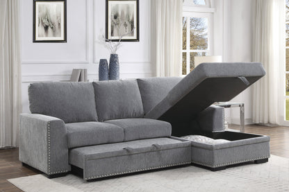 9468DG*2RC2L (2)2-Piece Sectional with Pull-out Bed and Right Chaise with Hidden Storage - 9468DG*2RC2L - Bien Home Furniture &amp; Electronics