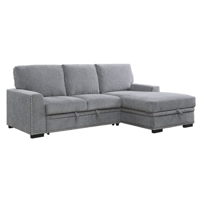 9468DG*2RC2L (2)2-Piece Sectional with Pull-out Bed and Right Chaise with Hidden Storage - 9468DG*2RC2L - Bien Home Furniture &amp; Electronics