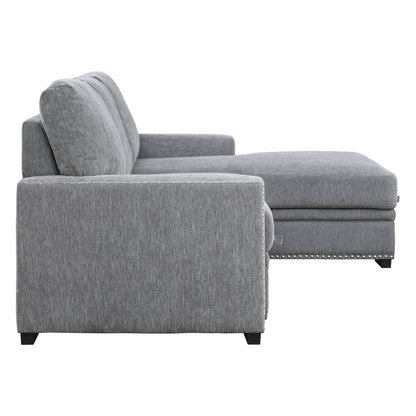 9468DG*2RC2L (2)2-Piece Sectional with Pull-out Bed and Right Chaise with Hidden Storage - 9468DG*2RC2L - Bien Home Furniture &amp; Electronics