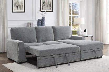 9468DG*2RC2L (2)2-Piece Sectional with Pull-out Bed and Right Chaise with Hidden Storage - 9468DG*2RC2L - Bien Home Furniture &amp; Electronics