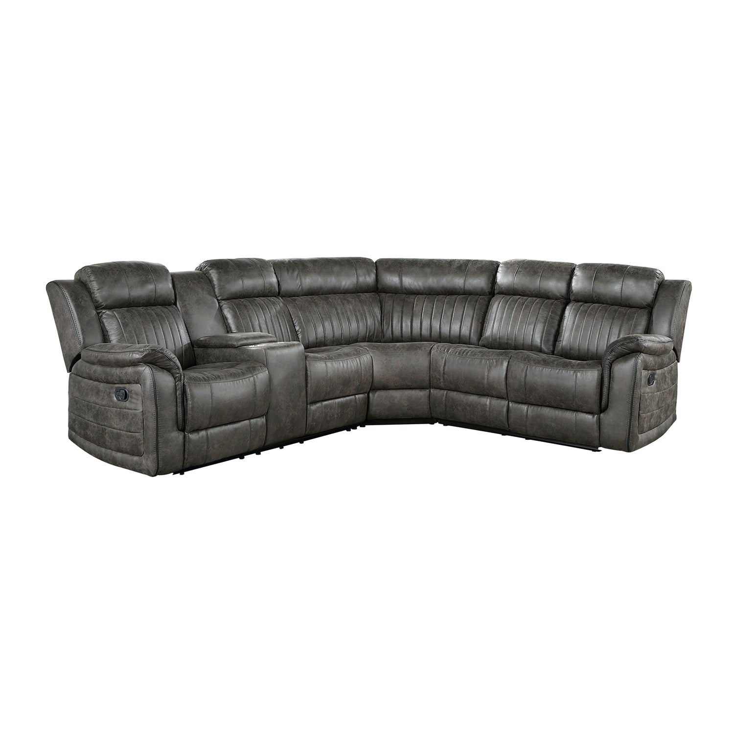 9479BRG*SC (3)3-Piece Reclining Sectional with Left Console - 9479BRG*SC - Bien Home Furniture &amp; Electronics