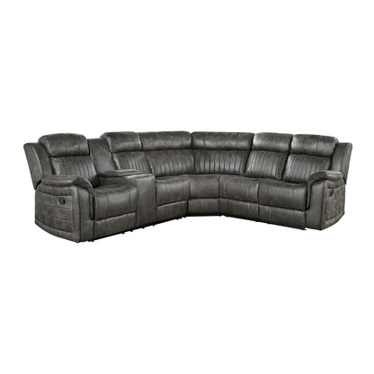 9479BRG*SC (3)3-Piece Reclining Sectional with Left Console - 9479BRG*SC - Bien Home Furniture &amp; Electronics